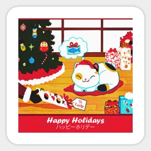 Cat Sushi Christmas design Sticker